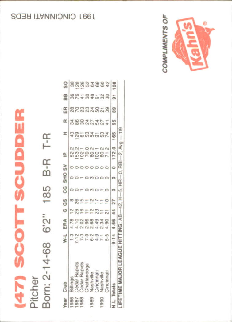 B6485- 1991 Reds Kahn's Cincinnati BB Cards 00-57 -You Pick- 15+ FREE US SHIP - Picture 49 of 57