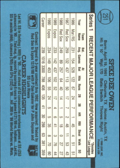 B2608- 1991 Donruss Baseball Karten 249-497 + Rookies -du Pick- 15 + Kostenlose - Bild 7 von 491