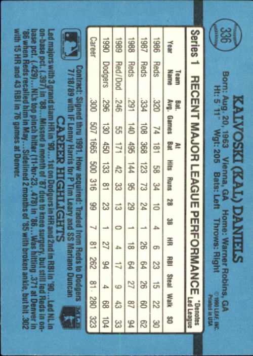 B2608- 1991 Donruss Baseball Karten 249-497 + Rookies -du Pick- 15 + Kostenlose - Bild 177 von 491