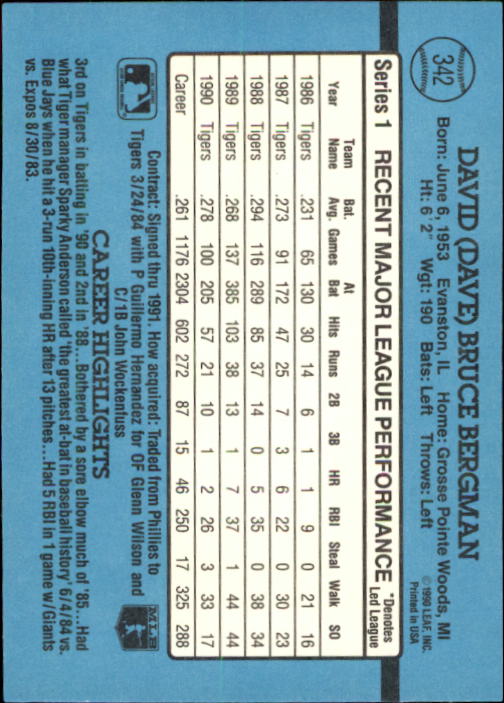 B2608- 1991 Donruss Baseball Karten 249-497 + Rookies -du Pick- 15 + Kostenlose - Bild 189 von 491
