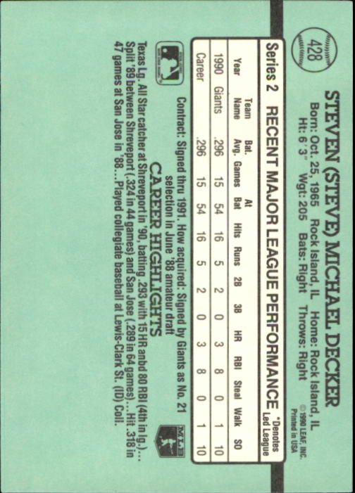 B2608- 1991 Donruss Baseball Karten 249-497 + Rookies -du Pick- 15 + Kostenlose - Bild 359 von 491
