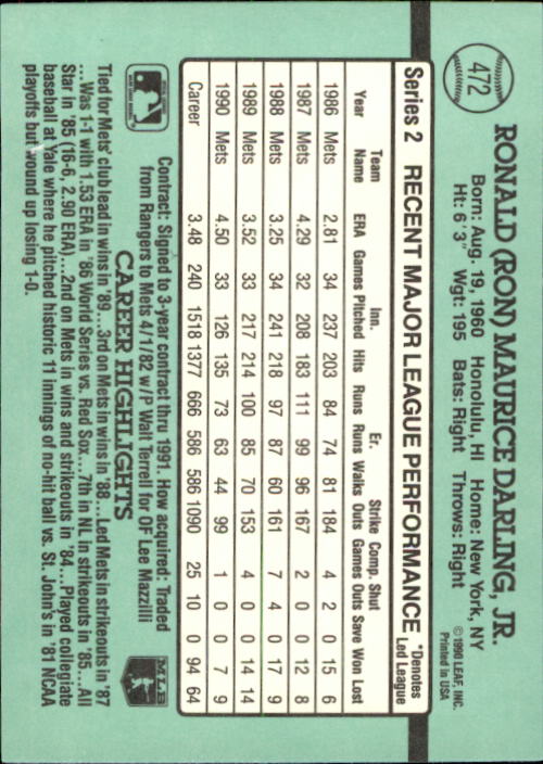 B2608- 1991 Donruss Baseball Karten 249-497 + Rookies -du Pick- 15 + Kostenlose - Bild 447 von 491
