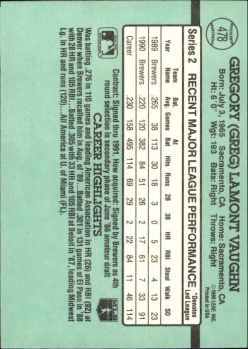 B2608- 1991 Donruss Baseball Karten 249-497 + Rookies -du Pick- 15 + Kostenlose - Bild 457 von 491