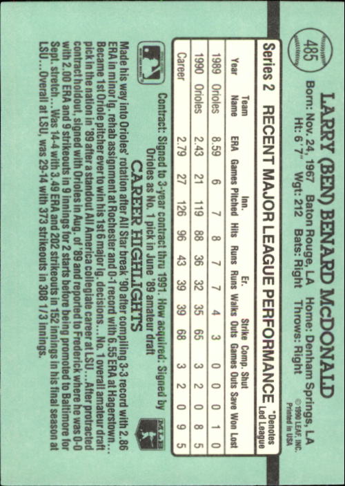 B2608- 1991 Donruss Baseball Karten 249-497 + Rookies -du Pick- 15 + Kostenlose - Bild 471 von 491