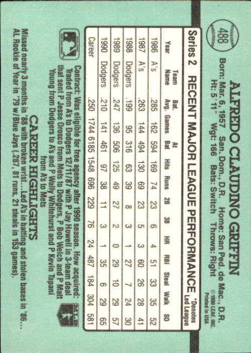 B2608- 1991 Donruss Baseball Karten 249-497 + Rookies -du Pick- 15 + Kostenlose - Bild 477 von 491