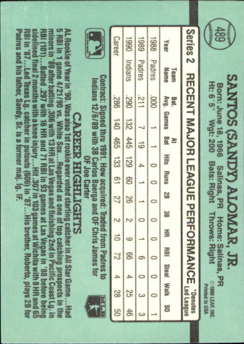 B2608- 1991 Donruss Baseball Karten 249-497 + Rookies -du Pick- 15 + Kostenlose - Bild 479 von 491