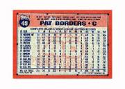 1991 Topps Micro #49 Pat Borders COR/(0 steals at/Kinston in '86) back image