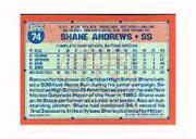 1991 Topps Micro #74 Shane Andrews RC back image