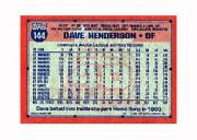 1991 Topps Micro #144 Dave Henderson back image