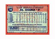 1991 Topps Micro #149 Al Osuna UER/(Shown throwing right&/but bio says back image