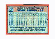 1991 Topps Micro #450 Wade Boggs back image