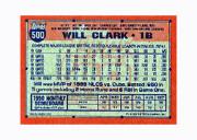 1991 Topps Micro #500 Will Clark back image