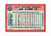 1991 Topps Micro #553 Joe Klink back image