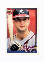 1991 Topps Micro #673 Greg Olson UER/(6 RBI in '88 at Tide-/water and