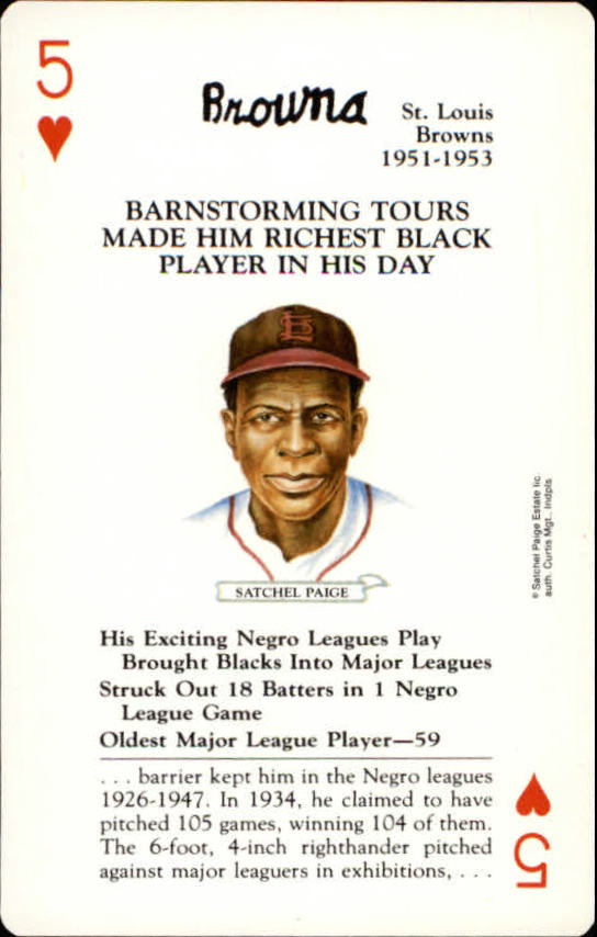 1991 U.S. Game Systems Baseball Legends #5H Satchel Paige back image