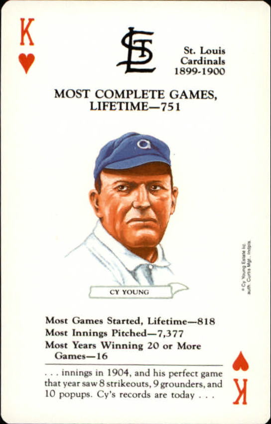 1991 U.S. Game Systems Baseball Legends #13H Cy Young back image