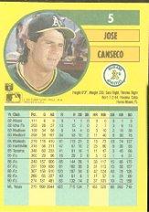 1991 Fleer #5 Jose Canseco back image
