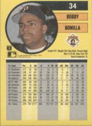 1991 Fleer #34 Bobby Bonilla back image