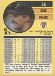 1991 Fleer #36 Doug Drabek back image