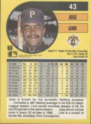 1991 Fleer #43 Jose Lind back image