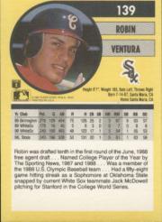 1991 Fleer #139 Robin Ventura back image