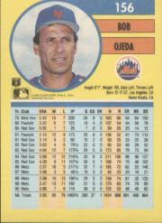 1991 Fleer #156 Bob Ojeda back image