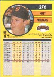 1991 Fleer #276 Matt Williams back image