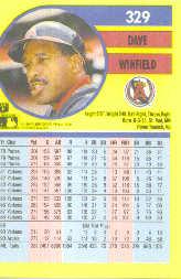 1991 Fleer #329 Dave Winfield back image