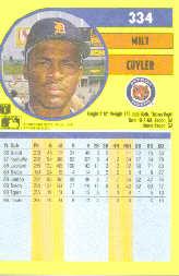 1991 Fleer #334 Milt Cuyler back image