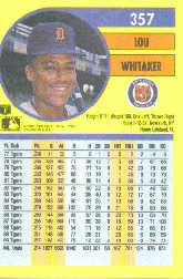 1991 Fleer #357 Lou Whitaker back image