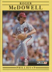 1991 Fleer #405 Roger McDowell UER/Says Phillies is/saves, should say in
