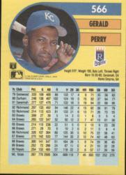 1991 Fleer #566 Gerald Perry back image