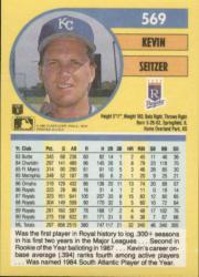 1991 Fleer #569 Kevin Seitzer back image