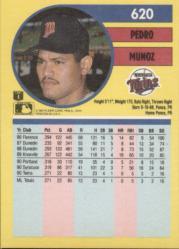 1991 Fleer #620 Pedro Munoz RC back image