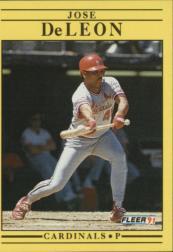 1991 Fleer #631B Jose DeLeon COR /with '79 Bradenton stats