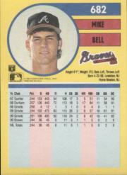 1991 Fleer #682 Mike Bell RC back image
