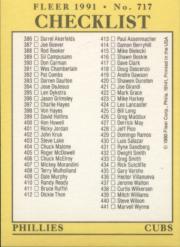 1991 Fleer Baseball "Main Set" Base Cards #481 to #720 - Bild 475 von 481