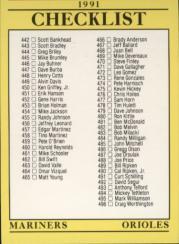 1991 Fleer Baseball "Main Set" Base Cards #481 to #720 - Bild 476 von 481