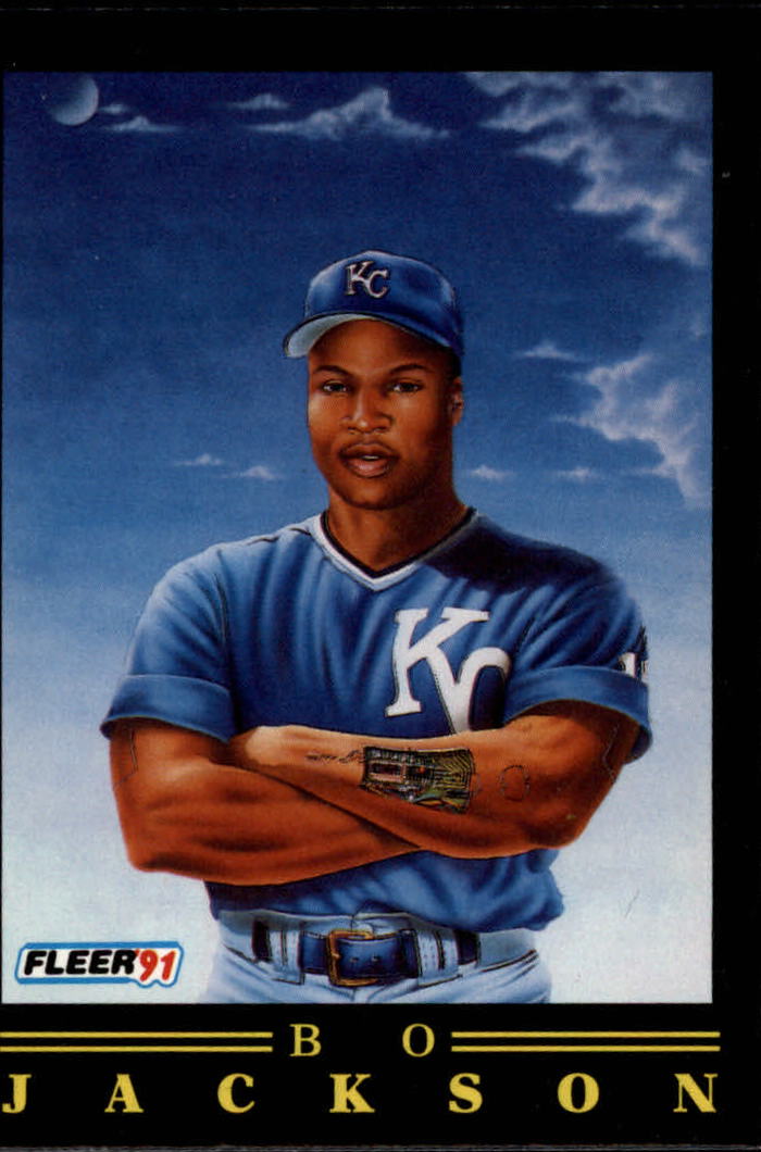 Bo Jackson Kansas City Royals Outfield Fleer 1991 6 of 10