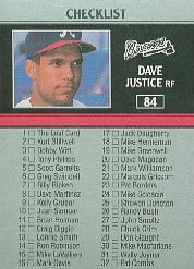 1991 Leaf #84 David Justice CL back image