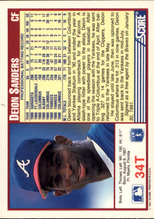 B5696- 1991 Score Rookie/Traded Baseball #s 1-110 -You Pick- 15+ FREE US SHIP - Picture 69 of 221