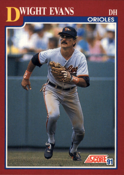 1991 Score Rookie/Traded Baltimore Orioles Baseball Card #62T Dwight Evans. rookie card picture