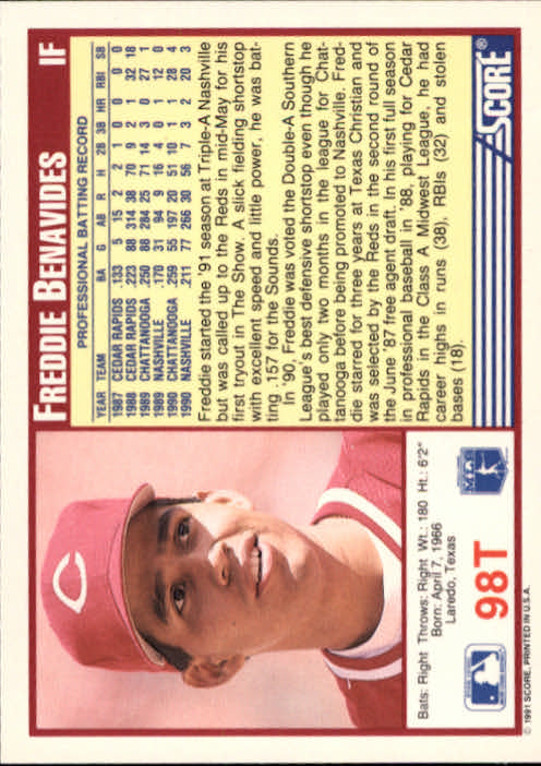 B5696- 1991 Score Rookie/Traded Baseball #s 1-110 -You Pick- 15+ FREE US SHIP - Picture 197 of 221