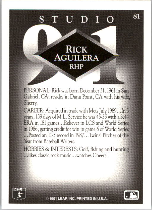 B2572- 1991 Studio Baseball Karte #S 1-200 + Rookies -du Pick- 15 + Gratis US - Bild 161 von 391