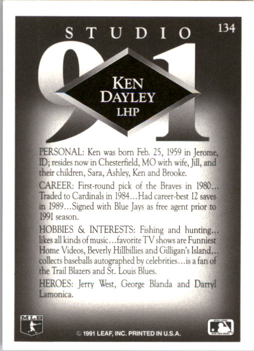 B2572- 1991 Studio Baseball Karte #S 1-200 + Rookies -du Pick- 15 + Gratis US - Bild 261 von 391