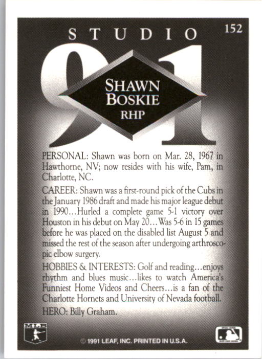 B2572- 1991 Studio Baseball Karte #S 1-200 + Rookies -du Pick- 15 + Gratis US - Bild 297 von 391