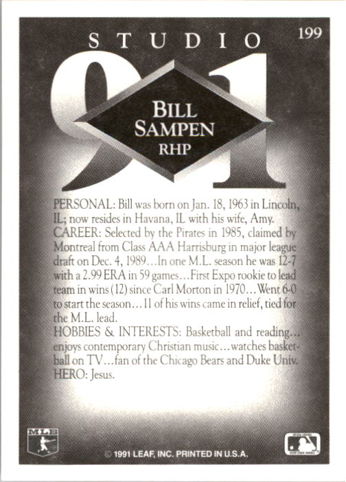B2572- 1991 Studio Baseball Karte #S 1-200 + Rookies -du Pick- 15 + Gratis US - Bild 389 von 391