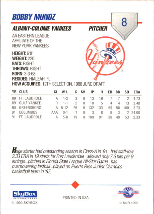 B1182- 1992 SkyBox AA Baseball Card #s 1-200 -You Pick- 15+ FREE US SHIP - Picture 15 of 345
