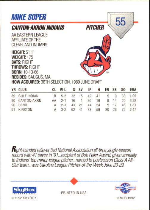 B1182- 1992 SkyBox AA Baseball Card #s 1-200 -You Pick- 15+ FREE US SHIP - Picture 97 of 345
