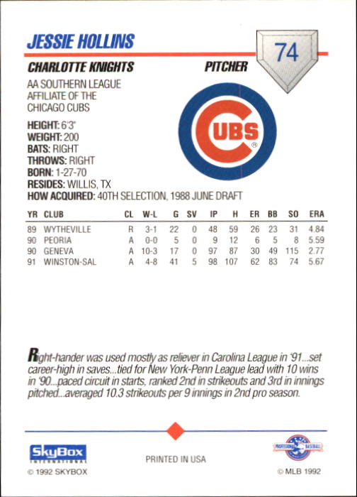 B1182- 1992 SkyBox AA Baseball Card #s 1-200 -You Pick- 15+ FREE US SHIP - Picture 133 of 345